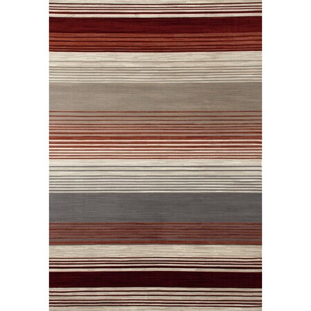 Standalone 8 X 11 Ft. Bastille Collection Heathered Stripe Border Woven Area Rug, Red ST646386